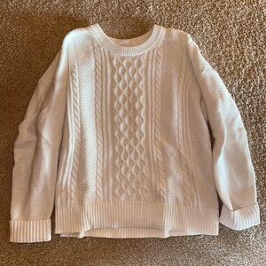 GAP Classic White Cable Knit Sweater